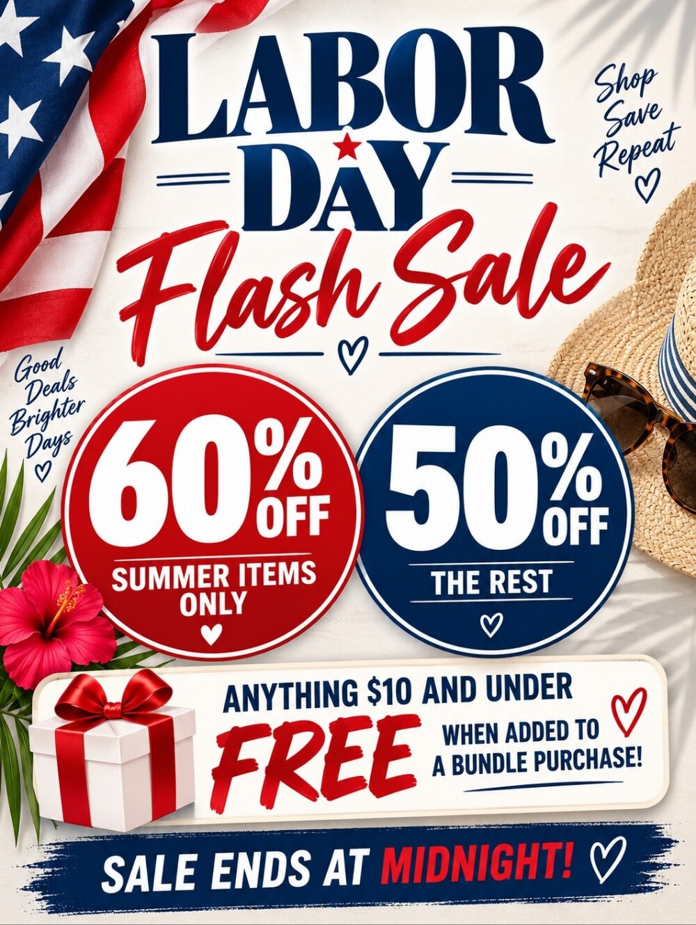 Labor Day Flash Sale Today Only Closet Clear Out Summer Spring Fall Winter